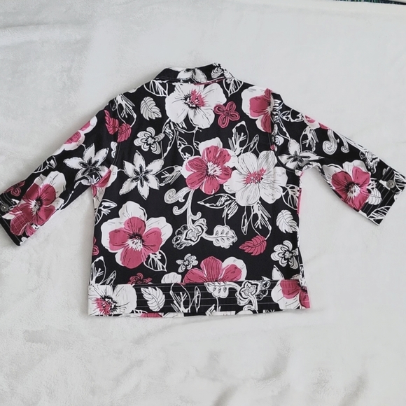 Sportelle Black Pink White Button Down Spring/Summer Jacket Size PM - Picture 2 of 9